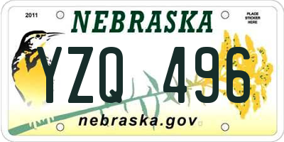 NE license plate YZQ496