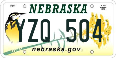 NE license plate YZQ504