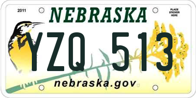 NE license plate YZQ513