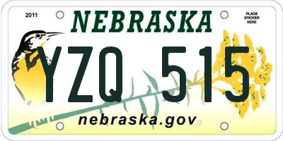 NE license plate YZQ515