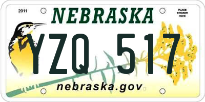 NE license plate YZQ517