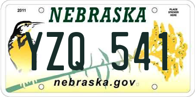 NE license plate YZQ541