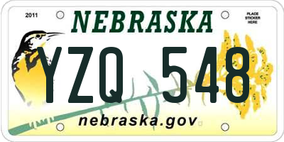 NE license plate YZQ548