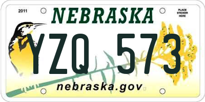 NE license plate YZQ573