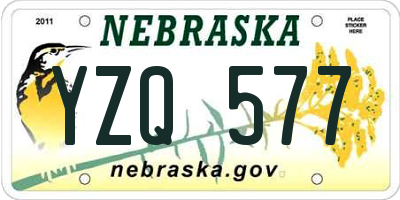 NE license plate YZQ577
