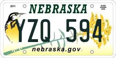 NE license plate YZQ594