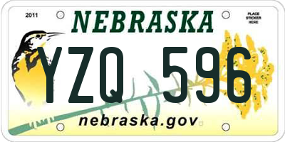 NE license plate YZQ596