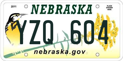 NE license plate YZQ604