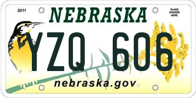 NE license plate YZQ606
