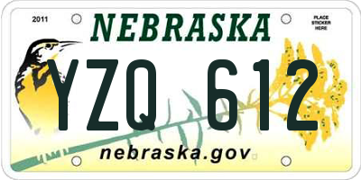 NE license plate YZQ612