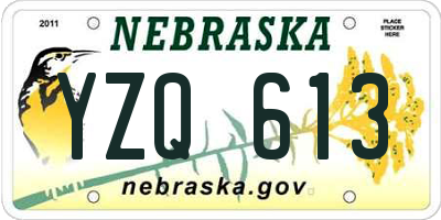 NE license plate YZQ613