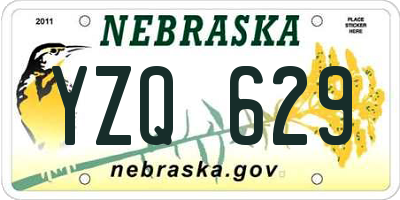 NE license plate YZQ629