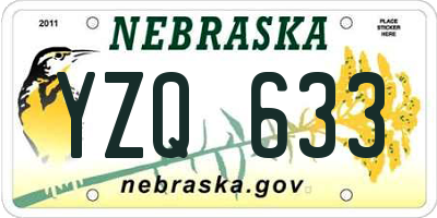 NE license plate YZQ633