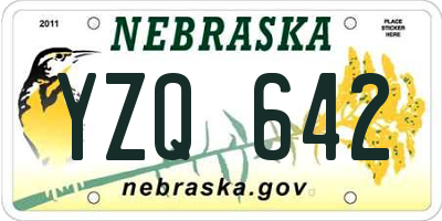 NE license plate YZQ642