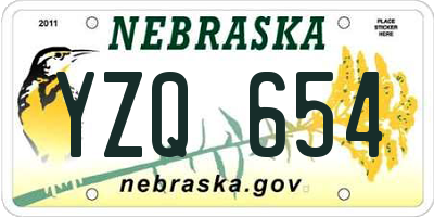 NE license plate YZQ654