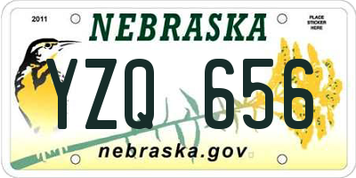 NE license plate YZQ656