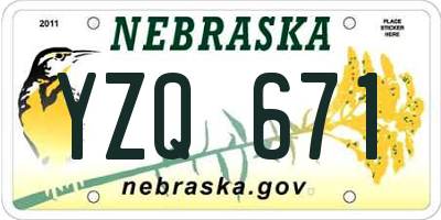 NE license plate YZQ671