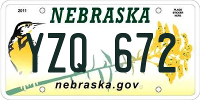 NE license plate YZQ672