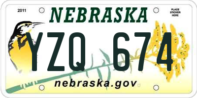 NE license plate YZQ674