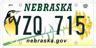 NE license plate YZQ715
