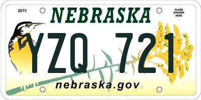NE license plate YZQ721