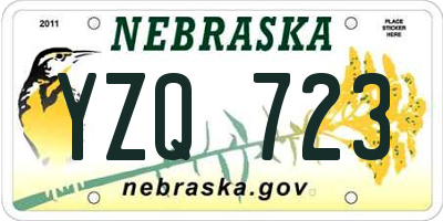 NE license plate YZQ723