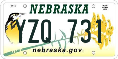 NE license plate YZQ731