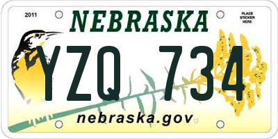 NE license plate YZQ734