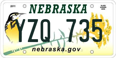 NE license plate YZQ735