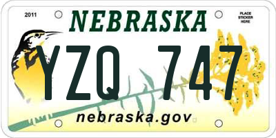 NE license plate YZQ747