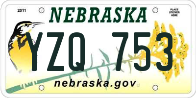 NE license plate YZQ753