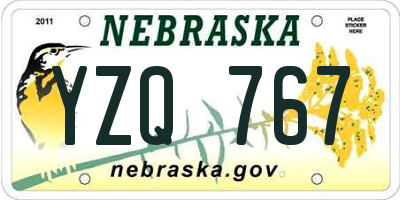 NE license plate YZQ767