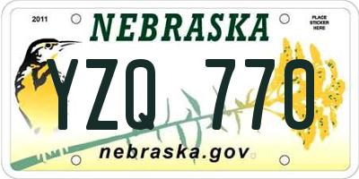 NE license plate YZQ770