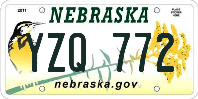 NE license plate YZQ772