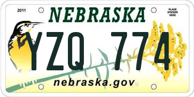 NE license plate YZQ774