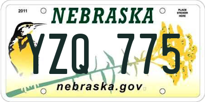 NE license plate YZQ775