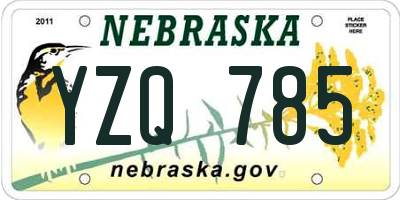 NE license plate YZQ785