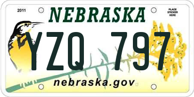NE license plate YZQ797