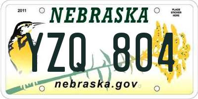 NE license plate YZQ804