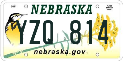 NE license plate YZQ814