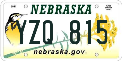 NE license plate YZQ815