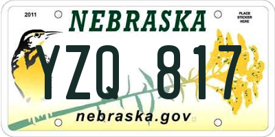 NE license plate YZQ817
