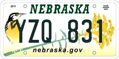NE license plate YZQ831