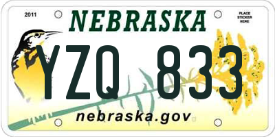 NE license plate YZQ833