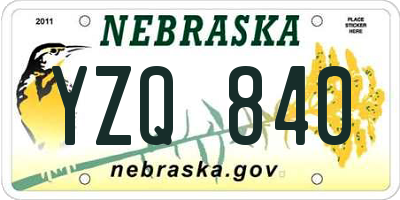 NE license plate YZQ840
