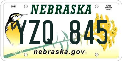 NE license plate YZQ845