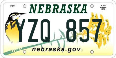 NE license plate YZQ857