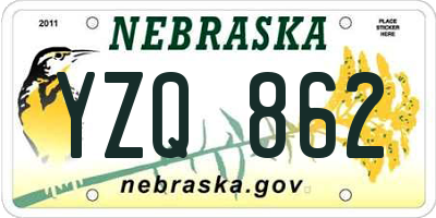 NE license plate YZQ862