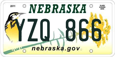 NE license plate YZQ866