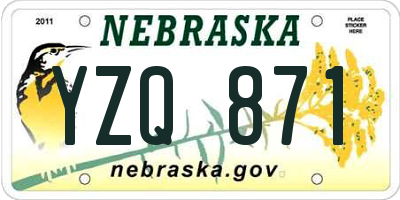NE license plate YZQ871